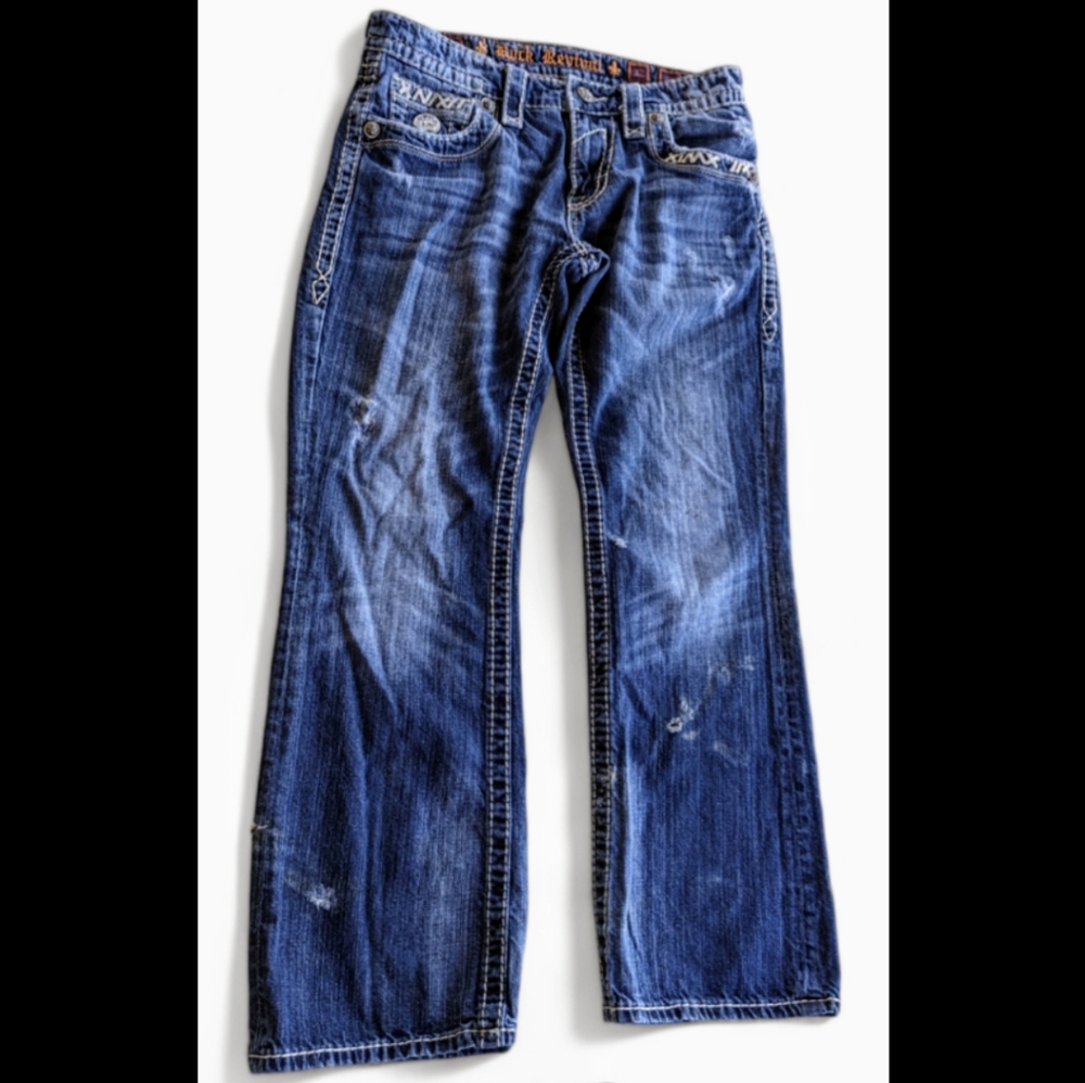 Rock Revival Dustin Boot Cut size 32 Jeans men's 30 inseam